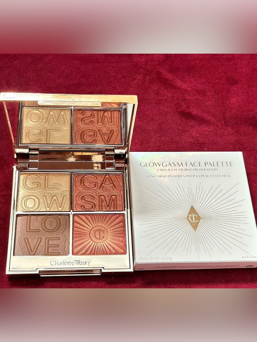 Charlotte Tilbury Glowgasm Face Palette LOVEGASM Highlighter New With Box